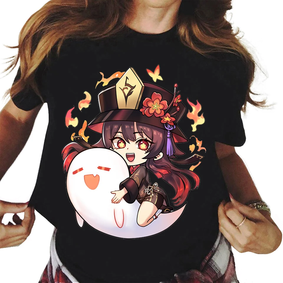 

genshin impact Anime Harajuku Printing Tshirt Oversized Short Sleeve T-shirt Spring Short Short-Sleeve T-Shirt