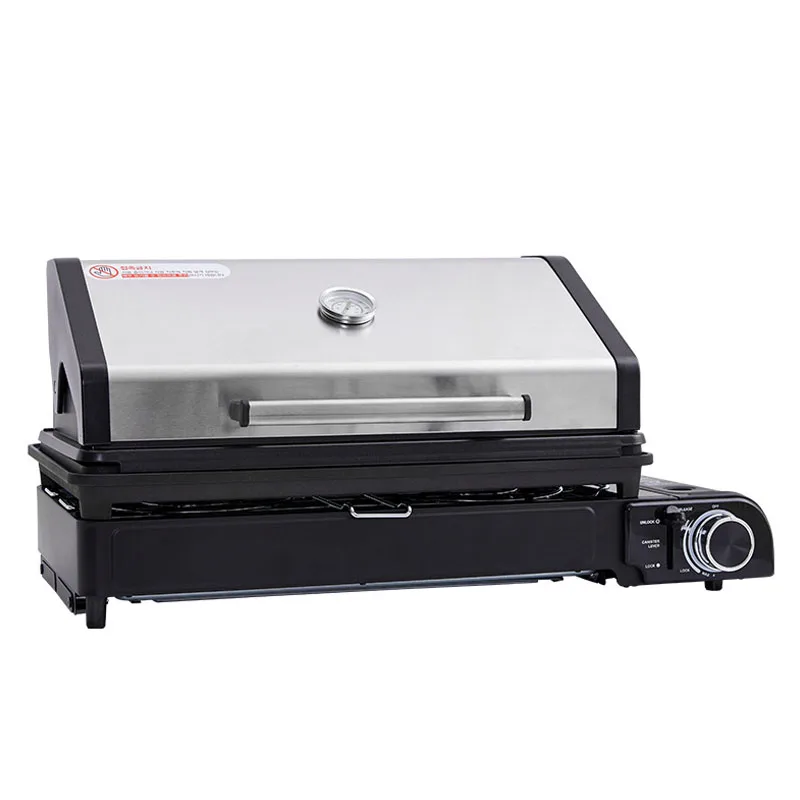 multi function bbq grill machine outdoor barbecue stove portable gas cooker camping gas stove with non stick grill pan 2 7kw eb free global shipping