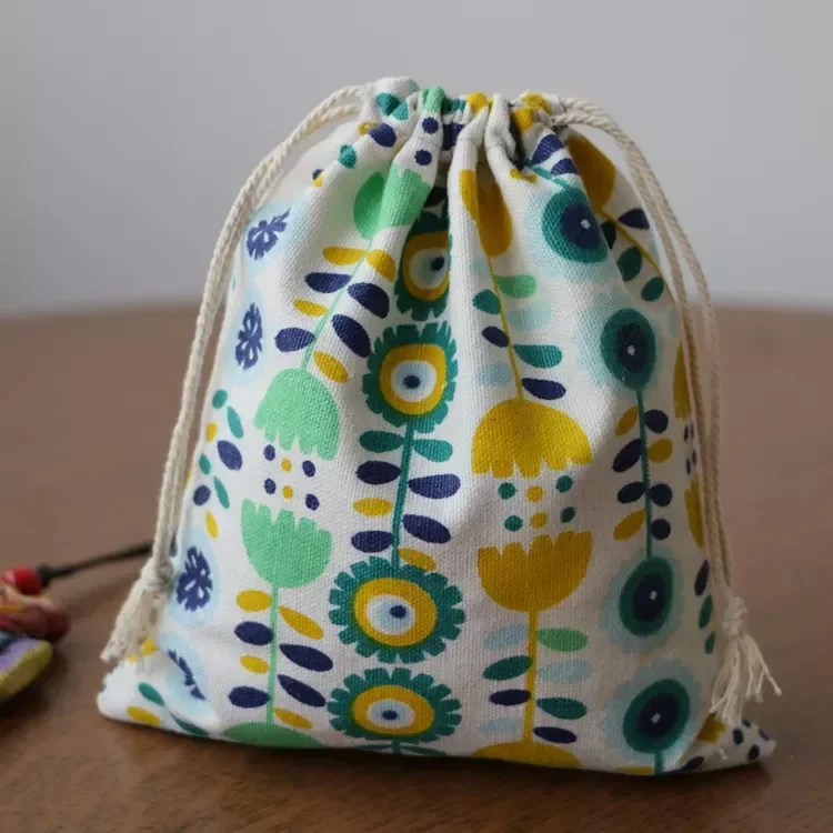 

15Designs In Stock Drawstring Bags 50pcs/Lot 14x16cm Linen Cotton Pouch For Wedding Favors And Gifts Packaging