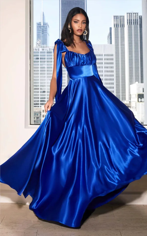

Women Solid Sleeveless Long Dress Elegant Spaghetti Strap Party Dress