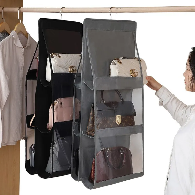 Foldable Hanging Storage for Handbag Organizer for things Wardrobe  Transparent Clothes Storage Bag Sundry storage organizer