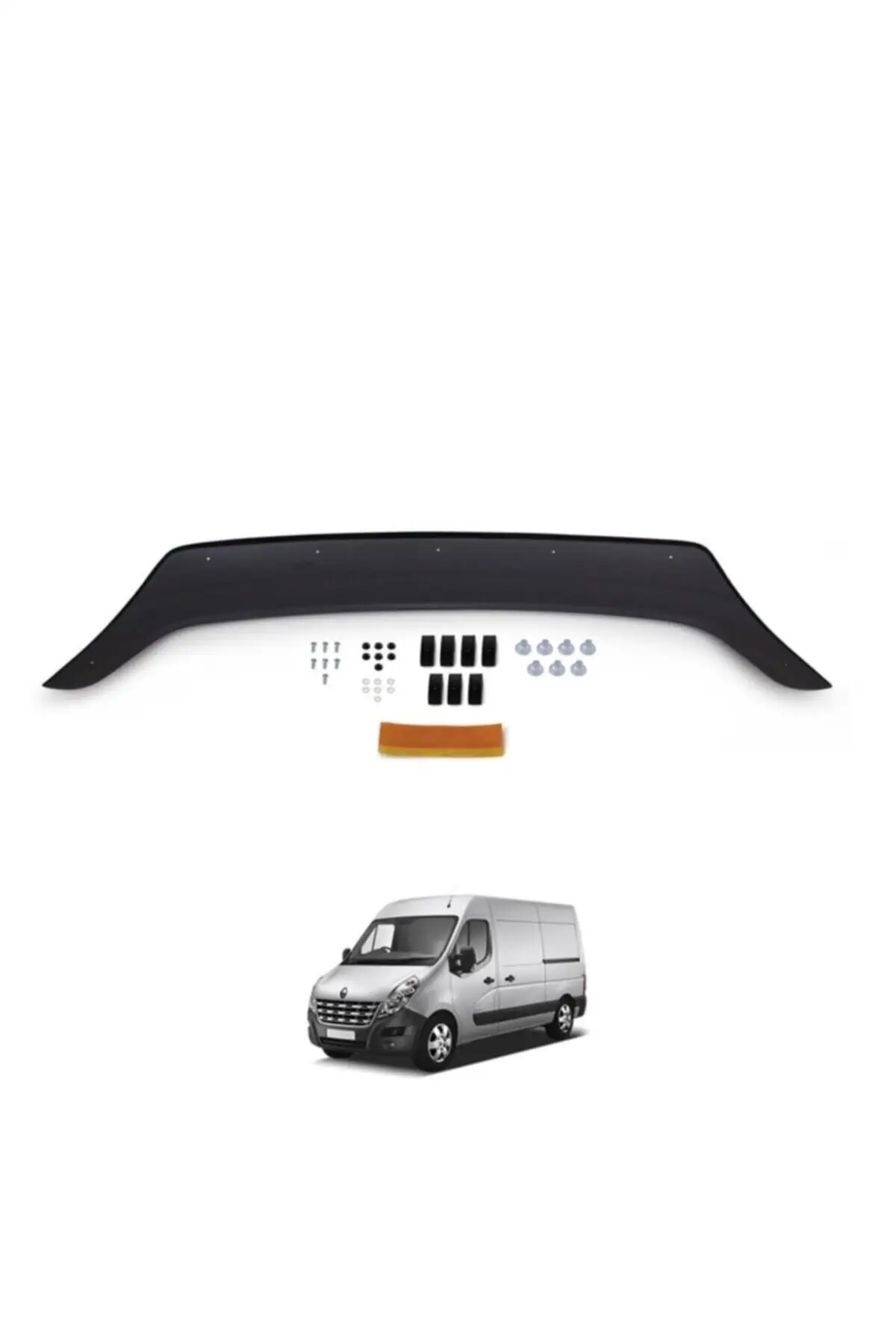

Renault Master Front Hood Protection Spoiler 3mm Acrylic (abs) Glossy Black Deflector 2010-2014