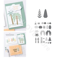2022 new christmas plant metal cutting dies and clear stamps for handmade scrapbook album paper cards decorative embossing craft