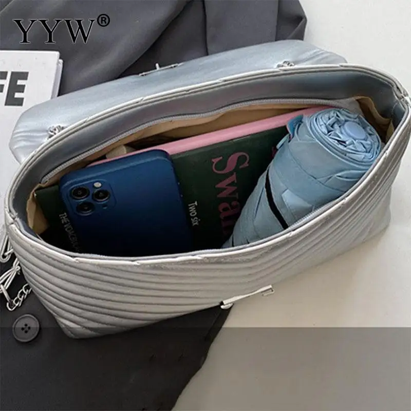 INS Trendy Soft PU Leather Women Handbag Stripes Pattern Pleated Totes Female Flap Clutch Purse Designer Messenger Lanyard Bags