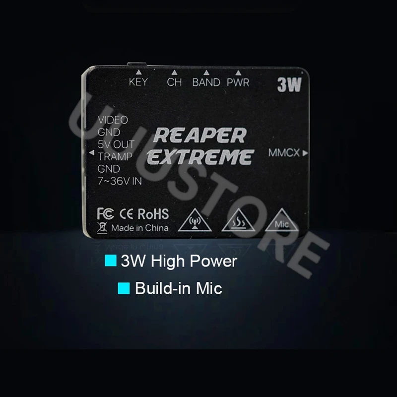 Foxeer 5 8G Reaper Extreme 3W 72CH 25mW 200mW 500mW 1 W Регулируемый VTX для дрона дальнего действия FPV