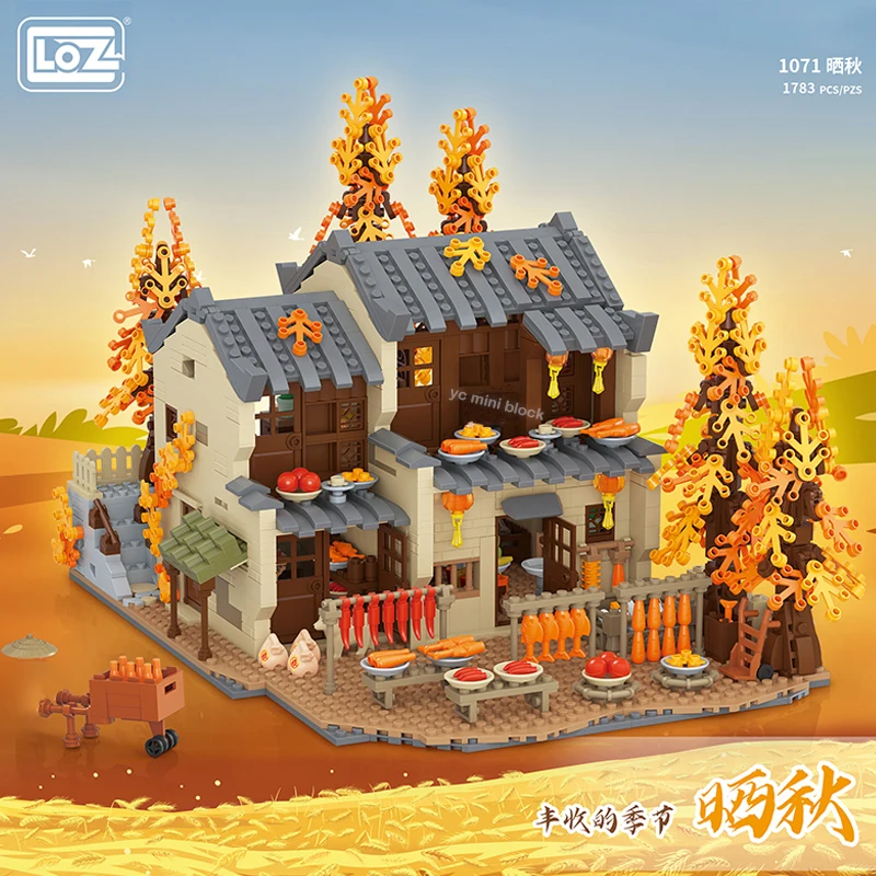 

LOZ Mini StreetView Building Block Sun Autumn DIY Friends House Harvest Autumn Brick Educational Set Toy For Girls Children Gift