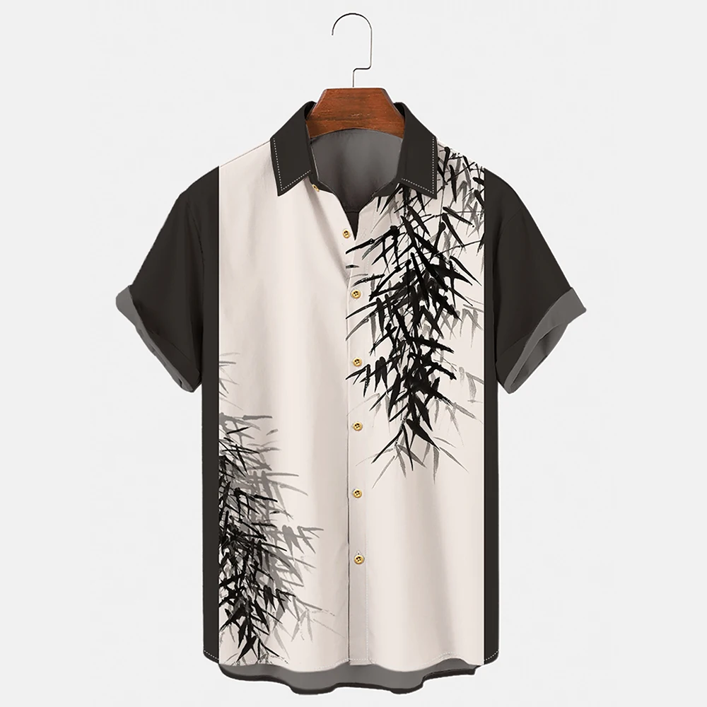 

Summer 3D Men's Short Sleeve Shirt Print Floral Botanical Pattern Floral Clothing Fashion Casual Single Breasted Cardigan Hawaii