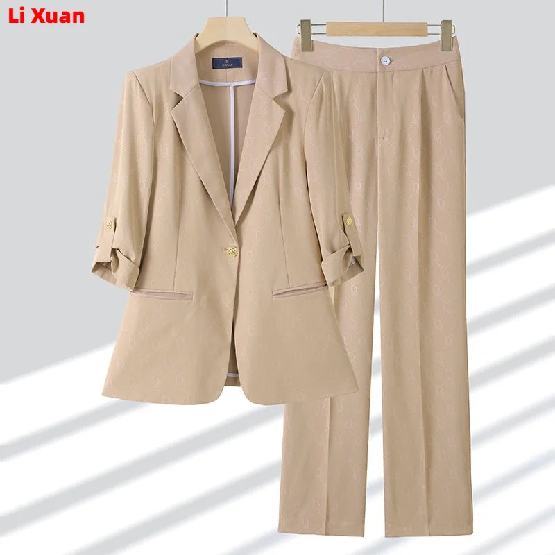 New Elegant Women Formal Suits For 2023 Summer High Quality Fashion Slim Casual Blazer And Pants Office Ladies Work Wear