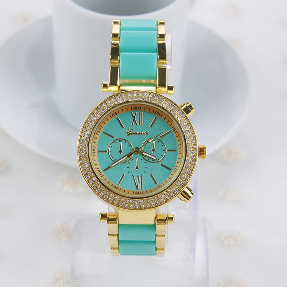 

Ceramic Artificial Diamond Gold-plated Daily Fashion Casual Gift Easy Reading Shopping Round Shape Women Watch
