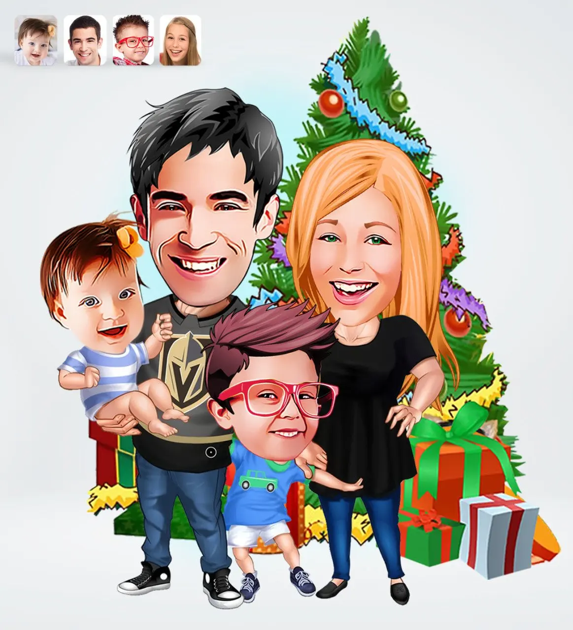 

Personalized New Year Family Design Digital Karikatür-5