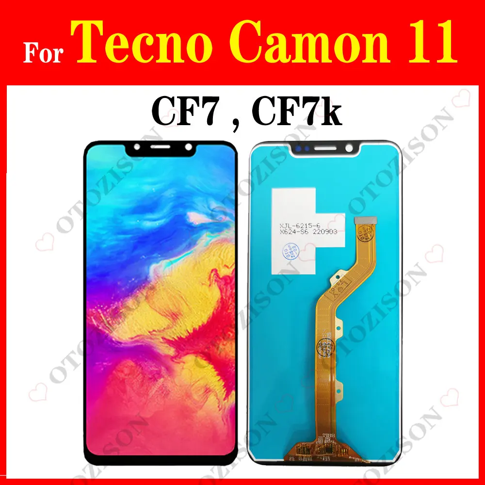 ЖК-дисплей 6,2 дюйма для Tecno Camon 11, дисплей CF7 CF7k, сенсорная панель, дигитайзер, датчик в сборе для Camon11, запасные части для телефона