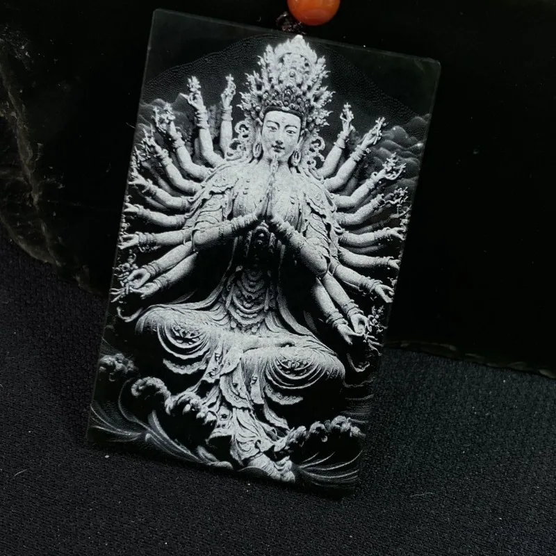 Кулон с резьбой по тени фирма Гуаньинь для тысяч рук покровитель зодиака