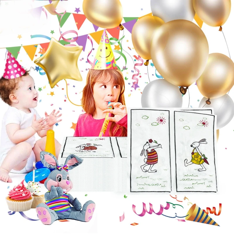 10/20 шт. бумажные салфетки в форме кролика |