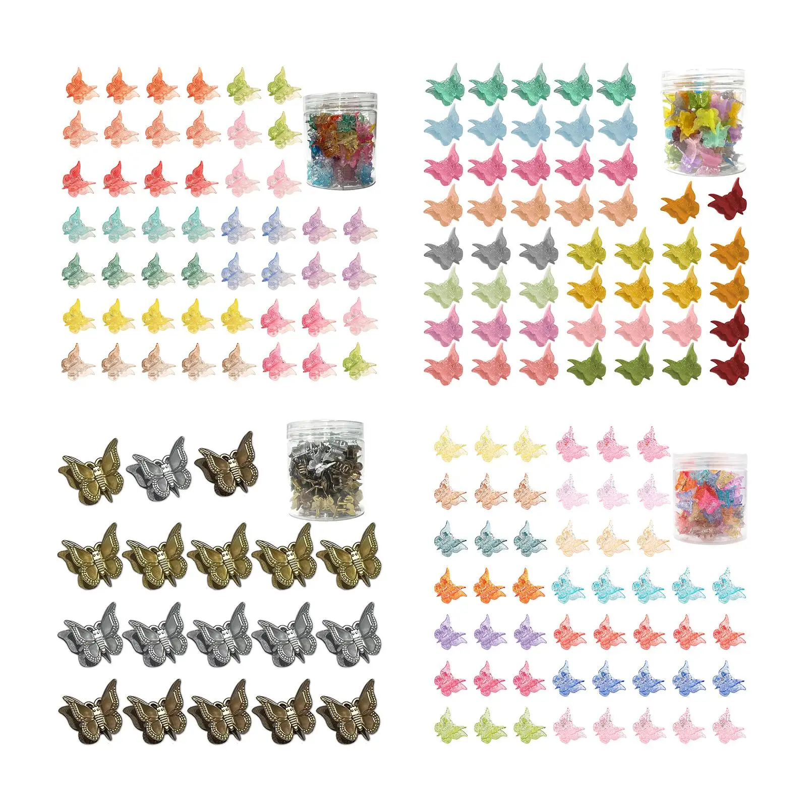 

50x Butterfly Hair Clips with Box Package Gifts Hair Accessories for Girls