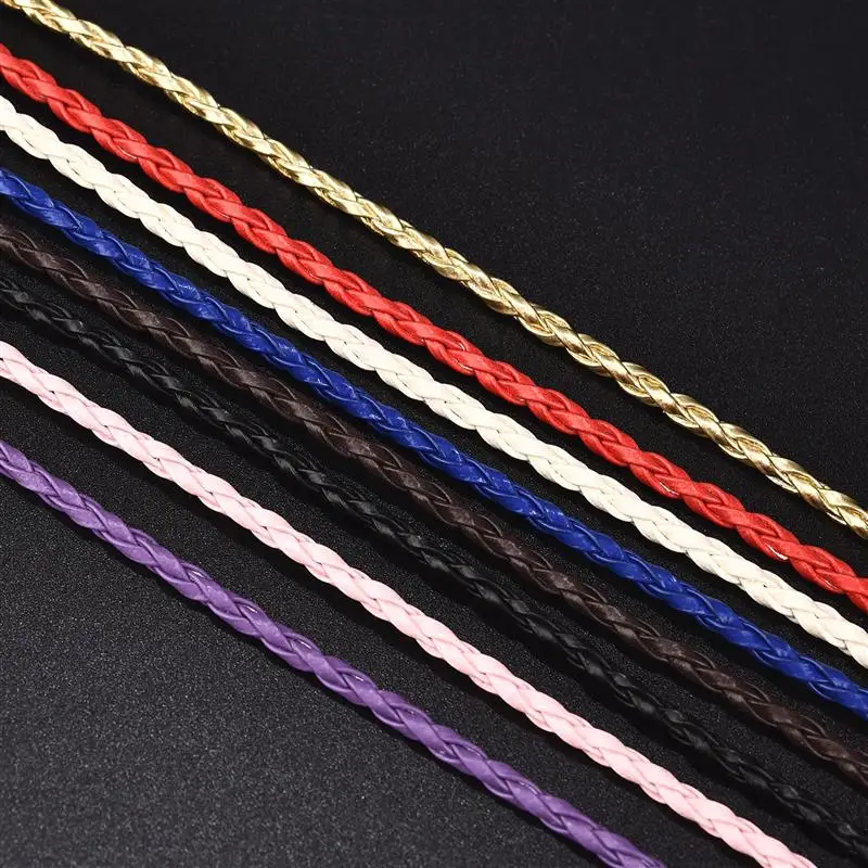 10 шт./лот 3 мм плетеная веревка из воска кожаный шнур ожерелье с застежкой омаров