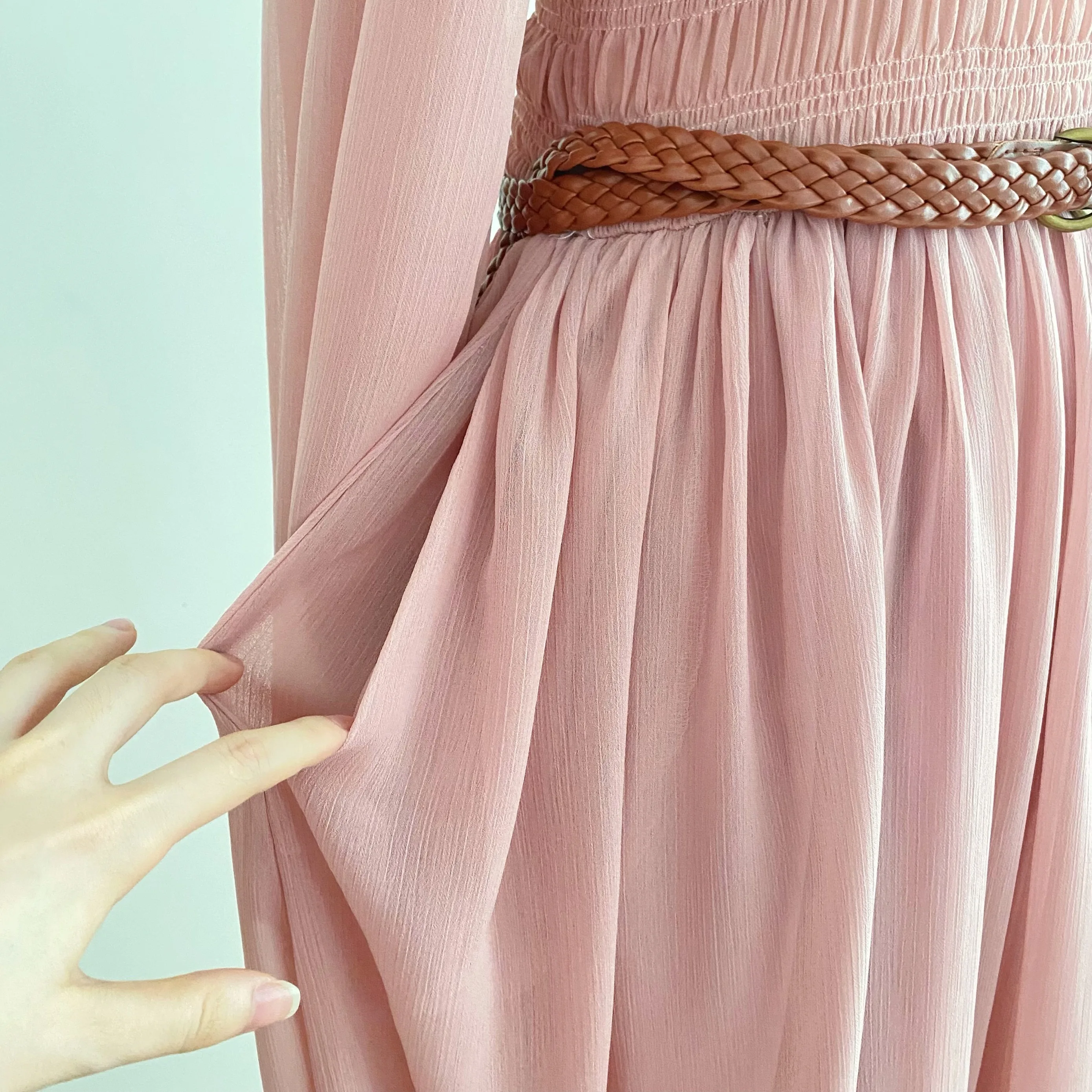 Женское длинное платье с открытыми плечами Xu I ослепительное розовое Zhao Lusi