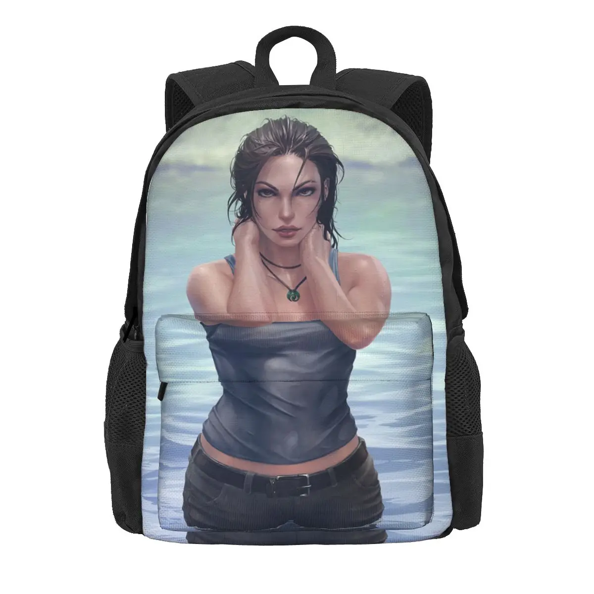

Lara Croft Game Women Backpack 3D Print Classical Student School Bag Tomb Raider Videogame Backpack Kids Large Capacity Rucksack