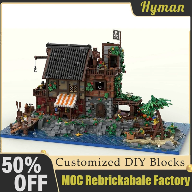 

8624pcs Pirate Van Dyke's Island Building Block Customized MOC-126702 Street View Bricks Assembled Birthday Children Toys Gifts