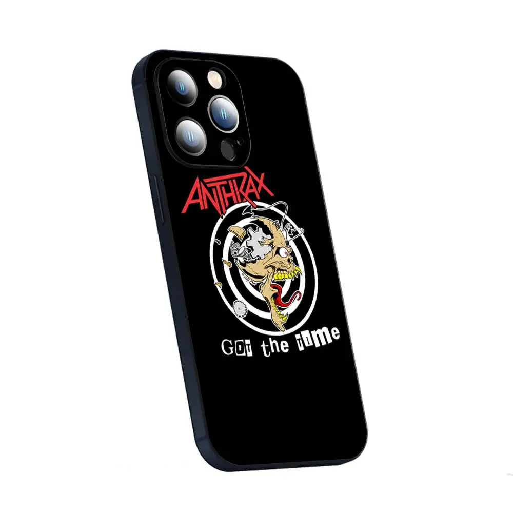 Фото Модный чехол для телефона с крутым логотипом Anthrax для iPhone 17, 16, 15, 14, 13, 12 Plus, Mini, Pro, Max – Мягкий черный противоударный чехол №4