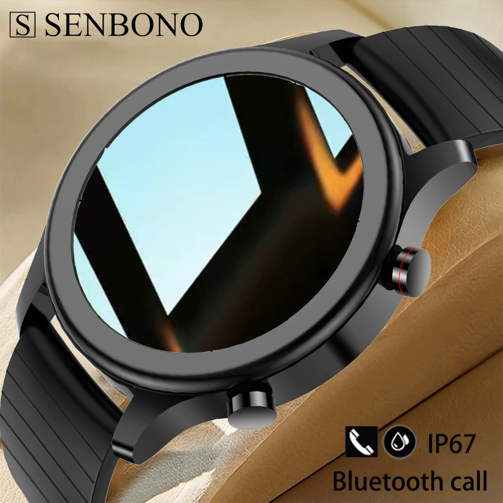 

SENBONO 2022 New HD 1.28inch Smart Watch Men's IP67 Waterproof Bluetooth Answer Call Sports Smartwatch Women For Android IOS