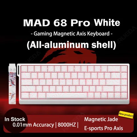 FGG Madlions Mad68HE Mad60 Pro Mad68 Pro Алюминиевая магнитная механическая клавиатура RT 0,01 мм 8K Скорость опрокидывания 128K Клавиатура со скоростью сканирования