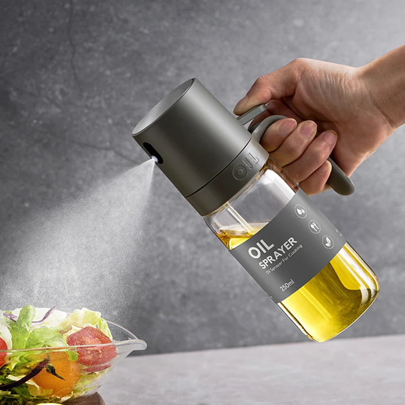 

250ML Upgrade Oil Spray Bottle For Cooking Baking Kitchen Oil Sprayer Dispenser Vinegar Olive Oil Mister For BBQ Salad Air Fryer