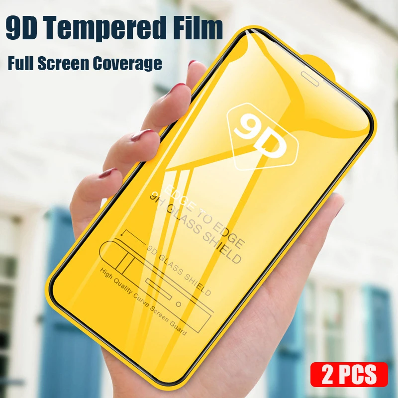 

2PCS 9D Full Cover Protective Tempered Glass For Iphone 13 12 Mini 11 Pro XS Max 6 6S 7 8 Plus X XR SE2020 Screen Protector Film
