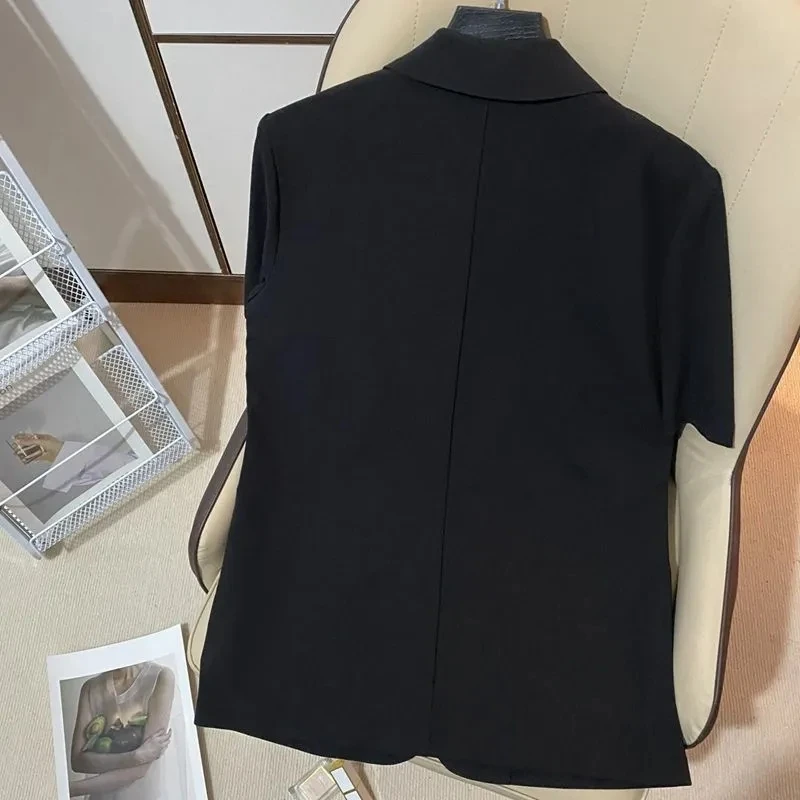 2023 New Women's Blazer Summer Sunscreen Jacket White Suit Jackets Women Fashion Thin Short Sleeve Blazer Jacket Women Tops RE89