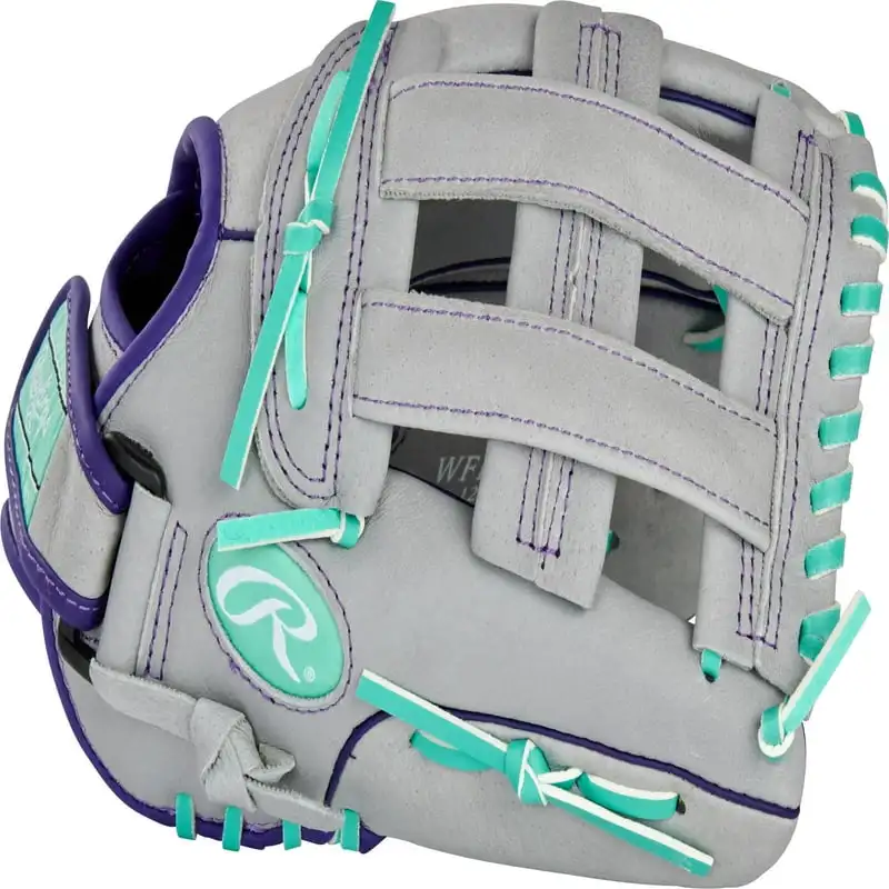 

Fastpitch Series Youth 12" Softball Glove, Basket Web, Gray/Mint, Right Hand Throw