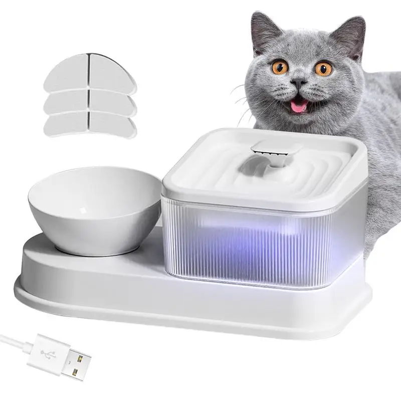 

Pet Feeder With Water Fountain Automatic Circulating Pet Water Fountain Durable Drinking Water Bowl For Multiple Pets