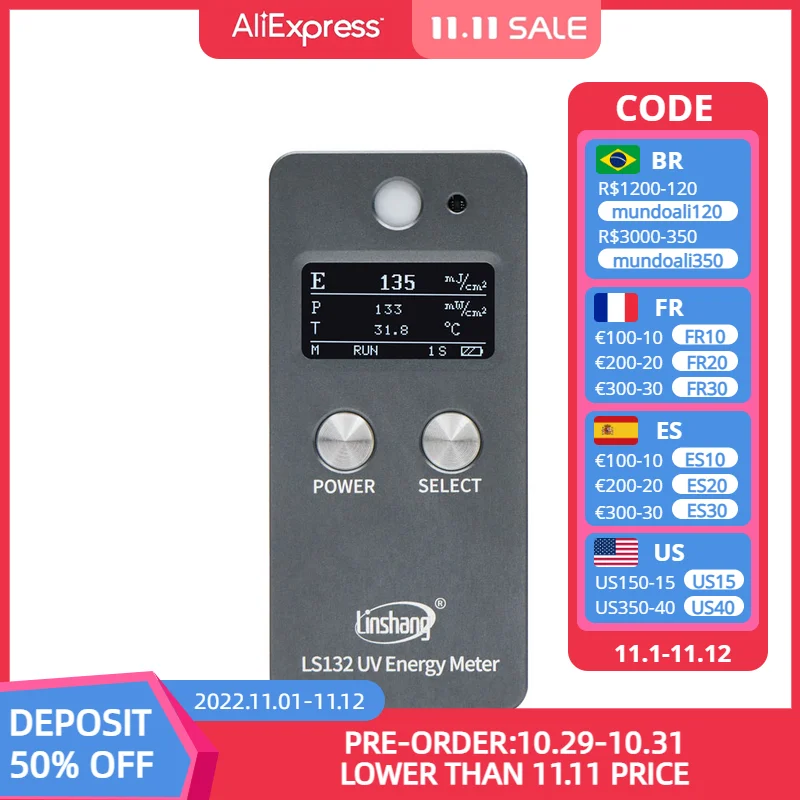 

UV Energy Meter LS132 LS133 UV Intergrator Test Ultraviolet Radiation Intensity and Energy for Curing Exposure Machine