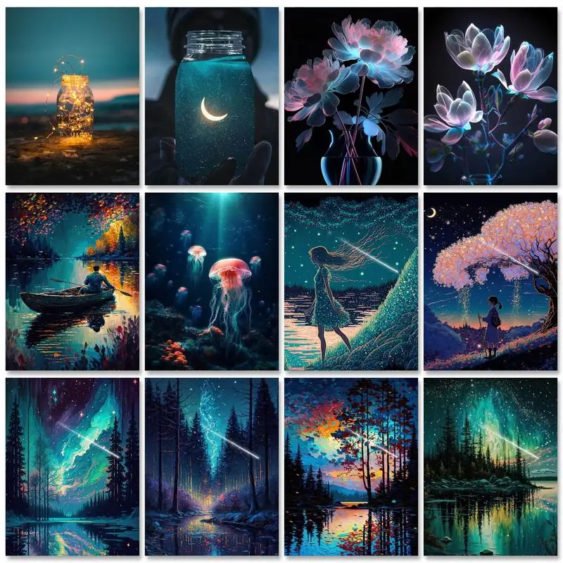 Картина по номерам на холсте мечтательный лес