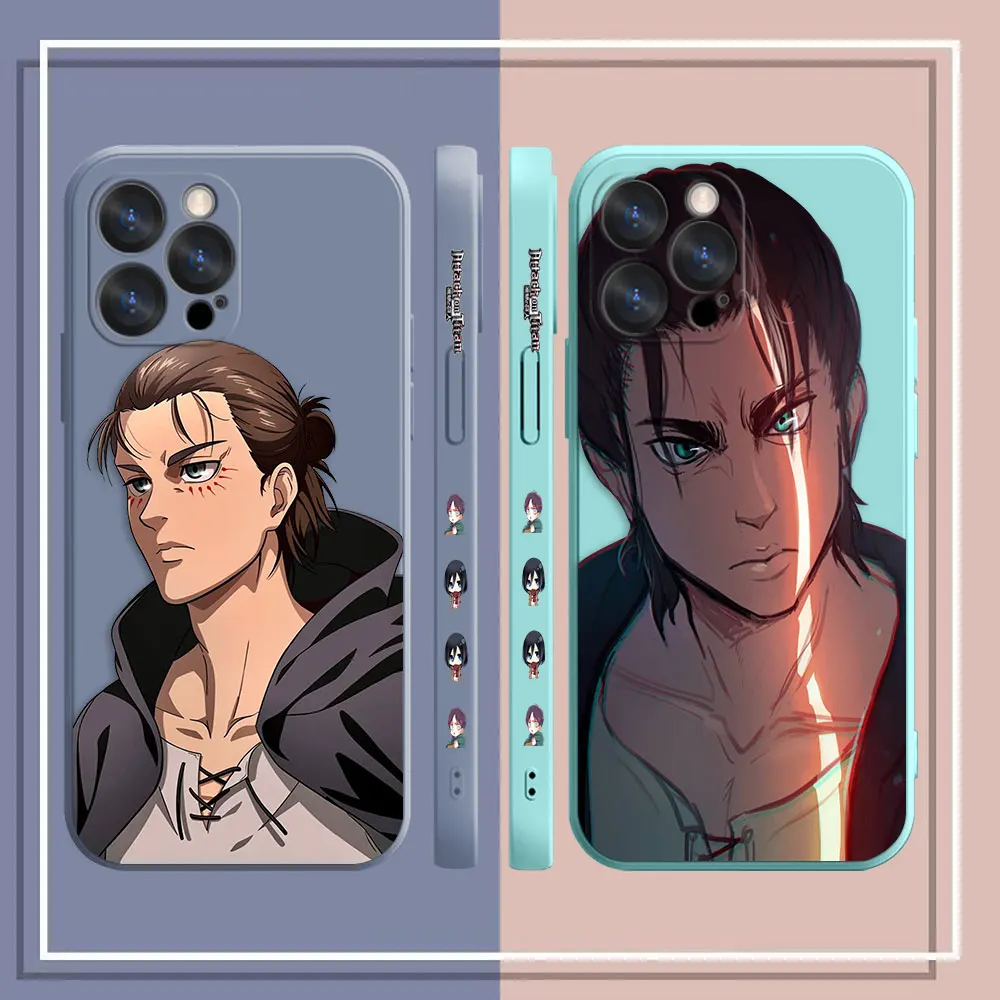 Case For Apple iPhone 14 13 12 11 Pro XS Max Mini X XR SE 7 8 6S Plus Case Funda Cqoue Shell Anime A-Attack O-On T-Titan E-Eren