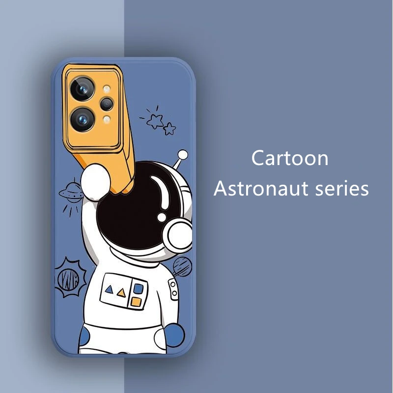 cute cartoon phone case for realme gt 2 pro cover for realme gt neo 2 t master explorer funda astronaut tpu soft silicone bumper free global shipping