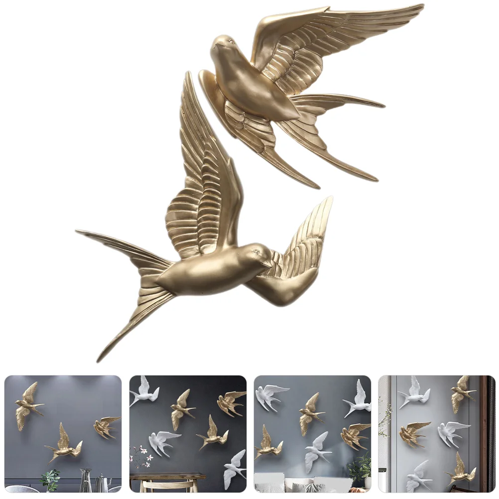 

2 Pcs Light Luxury Bird Ornaments Cumpleaños Para Resin Outdoor Hanging
