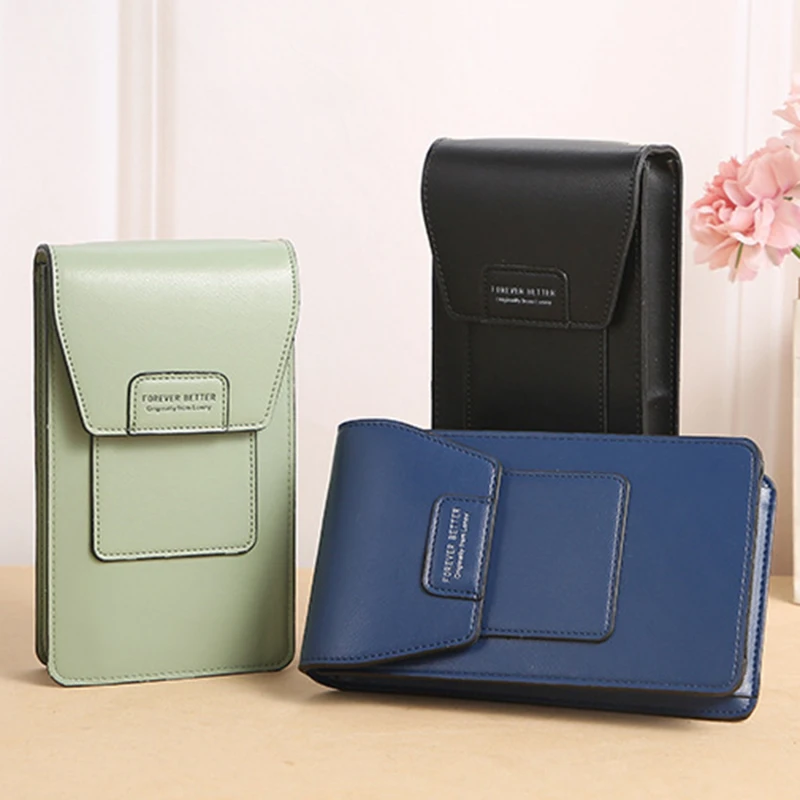 

Women Touch Screen Phone Bag Multi-Function Female Single Shoulder Purse Messenger Wallet Large Capacity Anti-Theft Brush