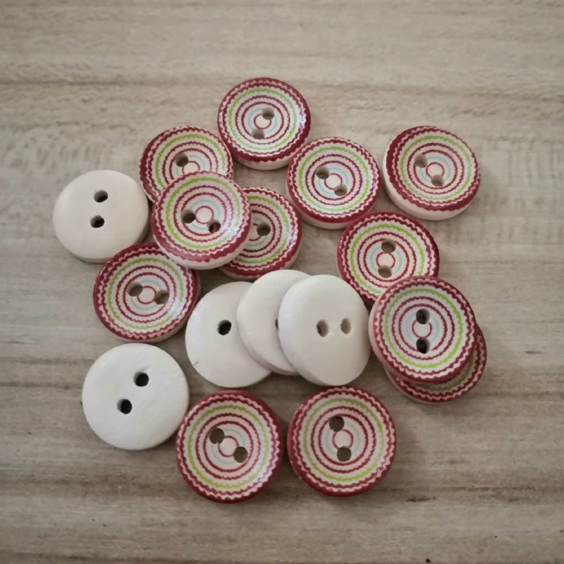 

50PCs Wood Sewing Buttons Scrapbooking 2 Holes 15mm Dia. Costura Botones Decorate bottoni botoes B2058