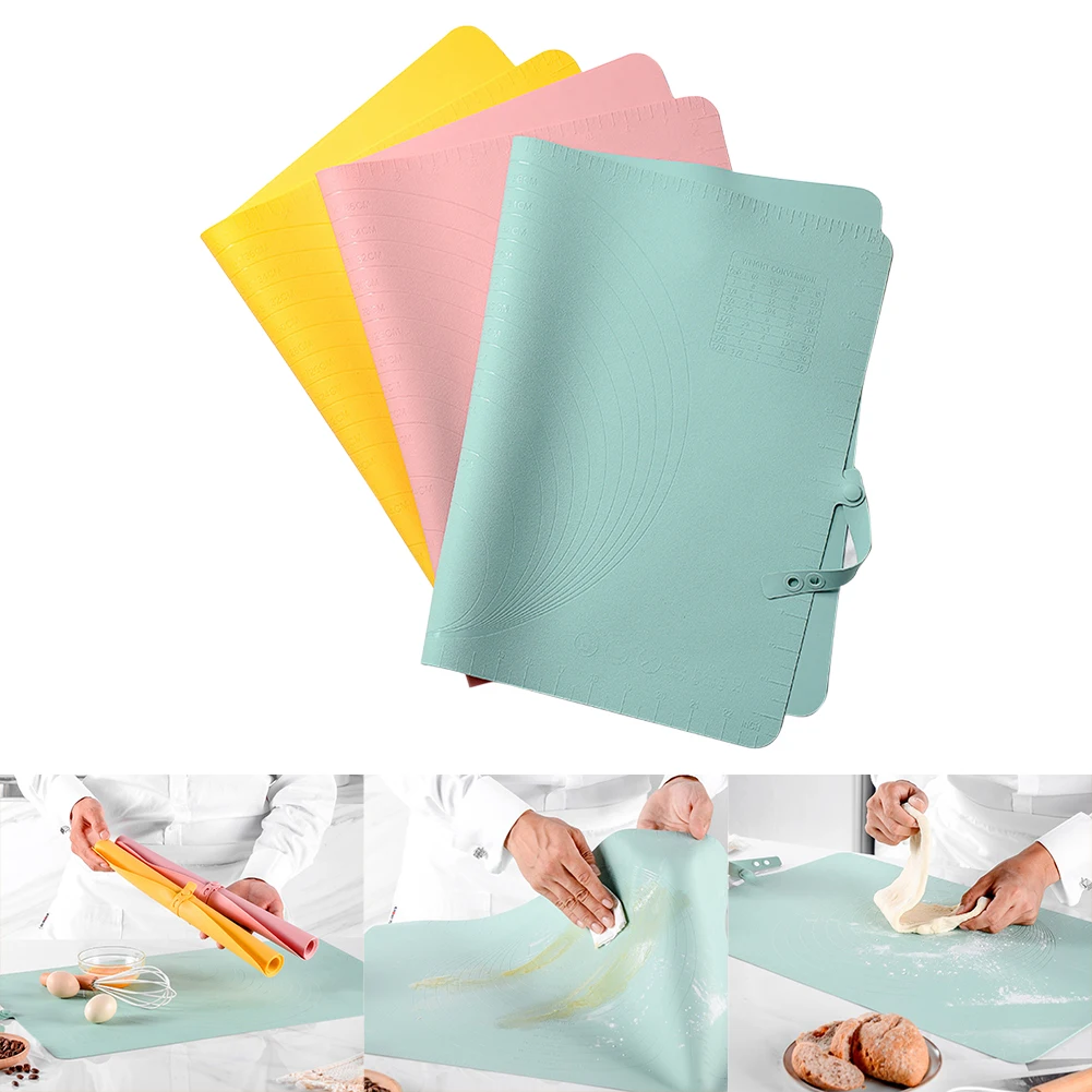 

60x40cm Silicone Dough Rolling Mat Non-Stick Pastry Baking Mat Flour Fondant Sheet Kneading Pad w/Scale Mark Kitchen Accessories
