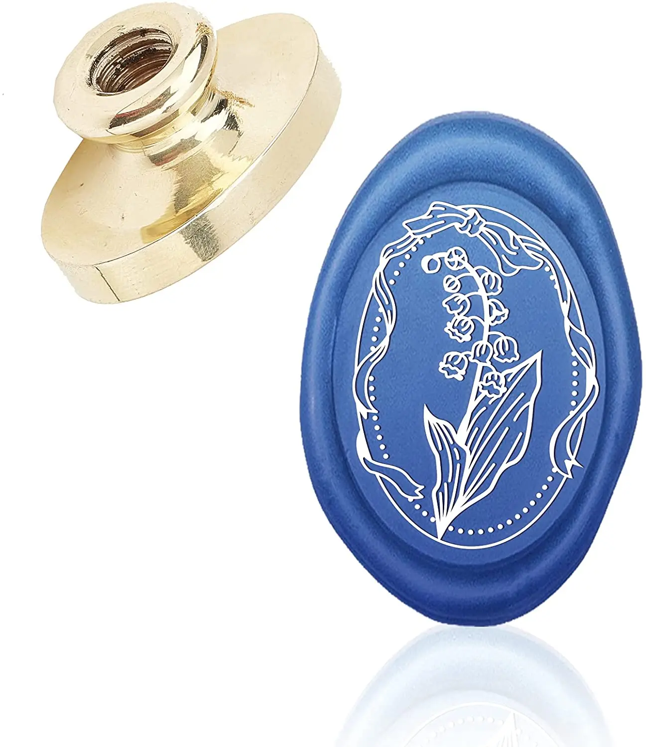 

NBEADS 1PC Wax Seal Head Flower /Happy Birthday Wax Seal Stamp Head Oval Sealing Wax Heads Only No Handle Replacement Brass Head