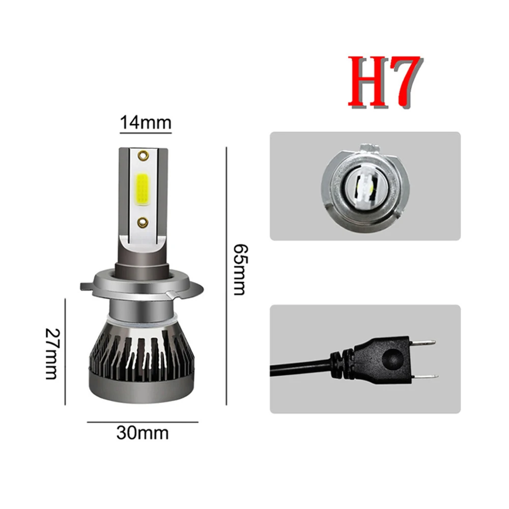 Лампы Для Автомобильных Фар LED Canbus 6000K 12V H7 H11 H4 9005 HB3 - Автомобильные Передние