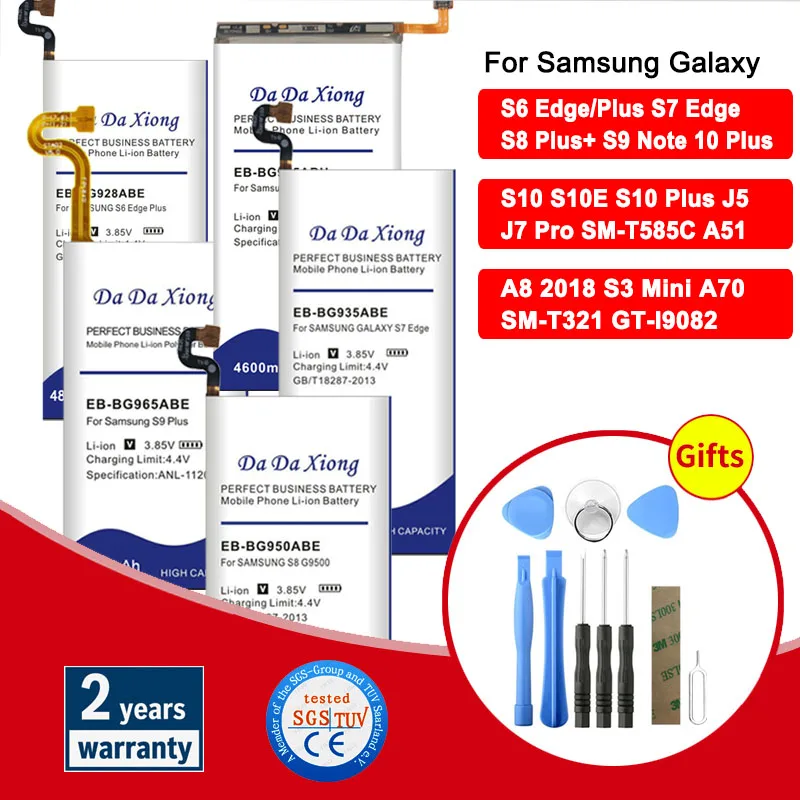 

Battery For SAMSUNG S3 S6 S7 Edge S8 S9 S10 Plus S10E J5 A70 Note 10 A8 A51 Grand DUOS G9350 G9082 SM-N975DS SM-A515