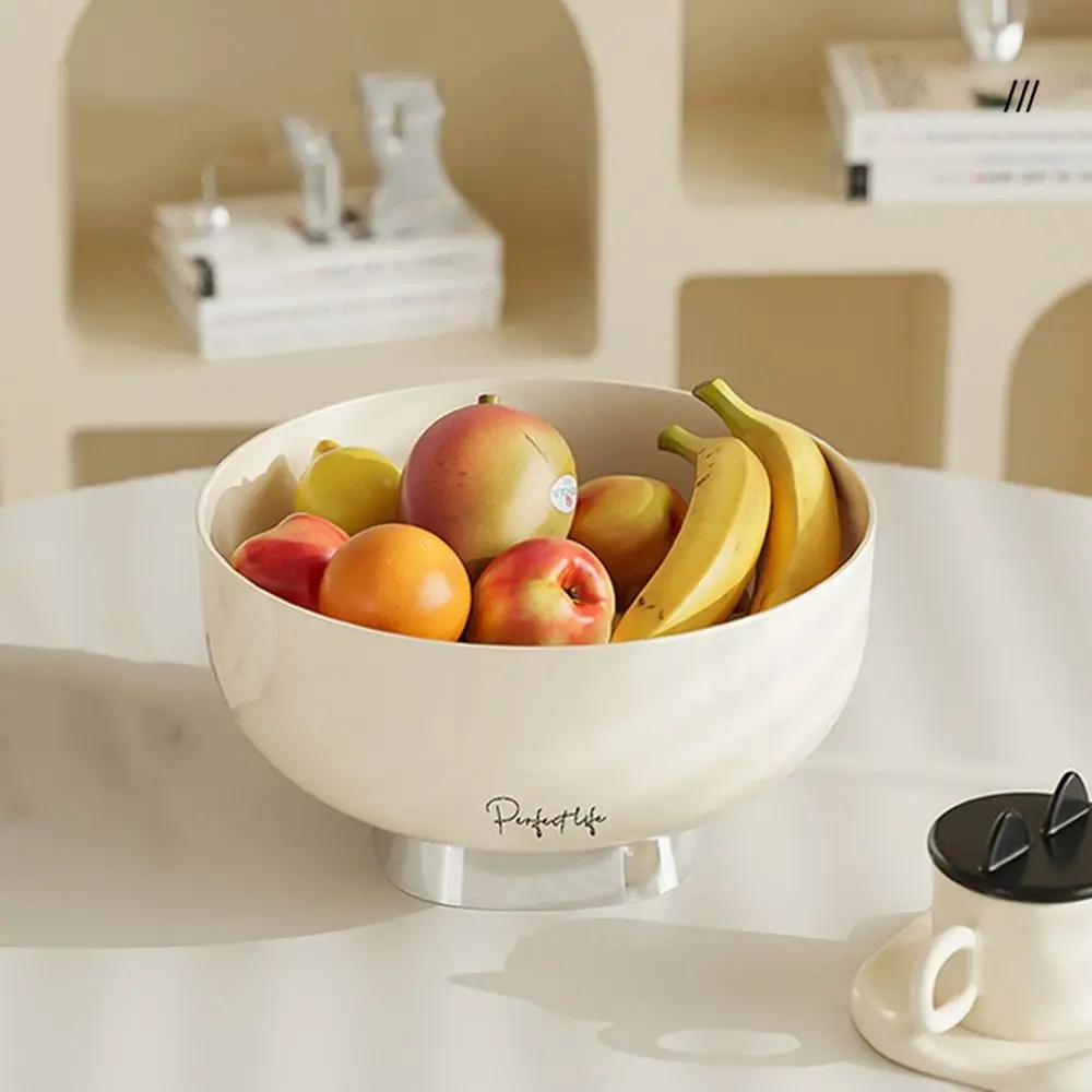 Практичный пластиковый поднос для фруктов бежевый съемный закусок большая