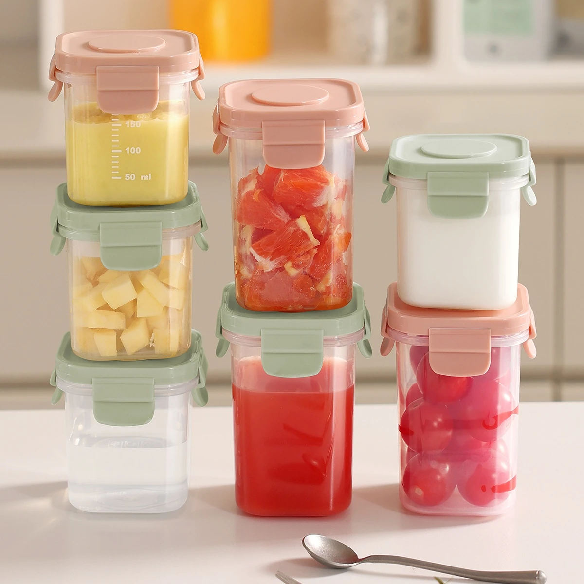 

Supplementary Food with Ice Box Baby Portable Takeaway Fresh-keeping Lunch Food Grade Fruit Sealed Box Heatable Kitchen Tools