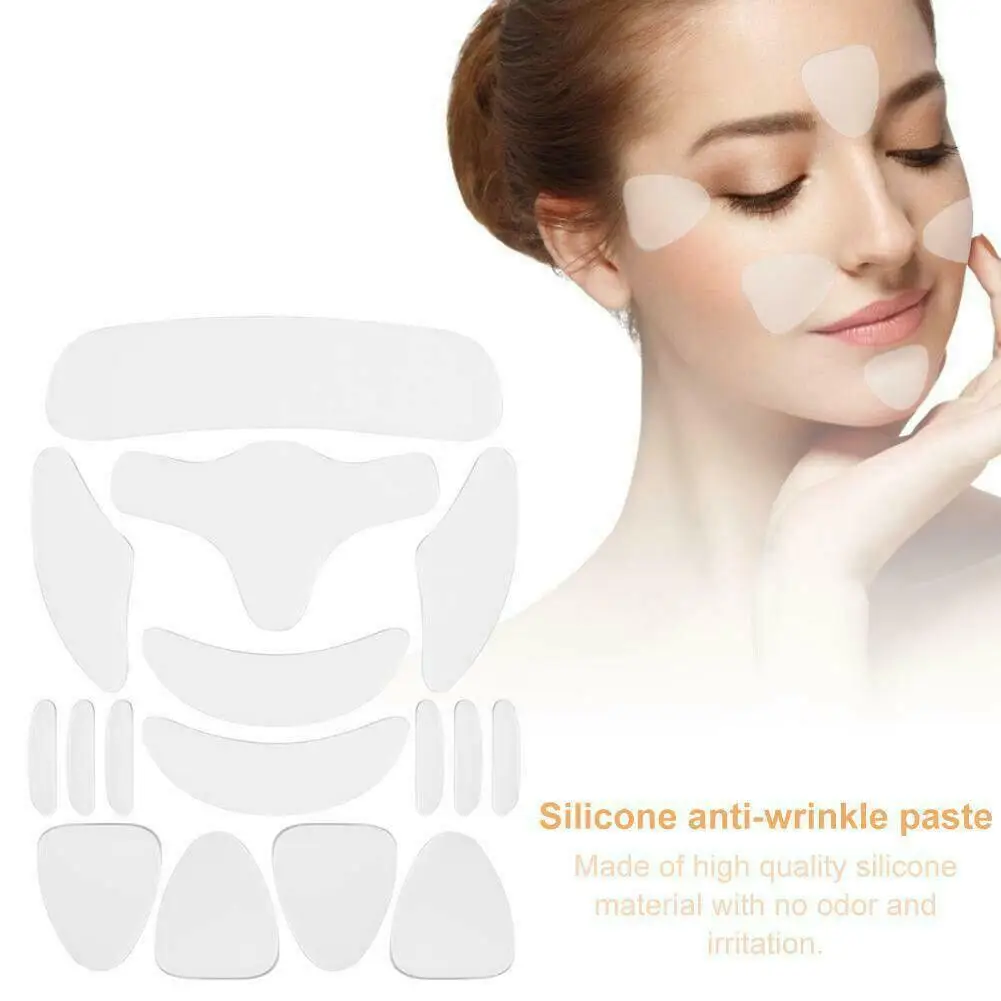 

16pcs Silicone Anti Wrinkle Pads Rimpel Patches Removal Sticker Face Forehead Neck Reusable Silicone Eye Sticker Skin Care Patch