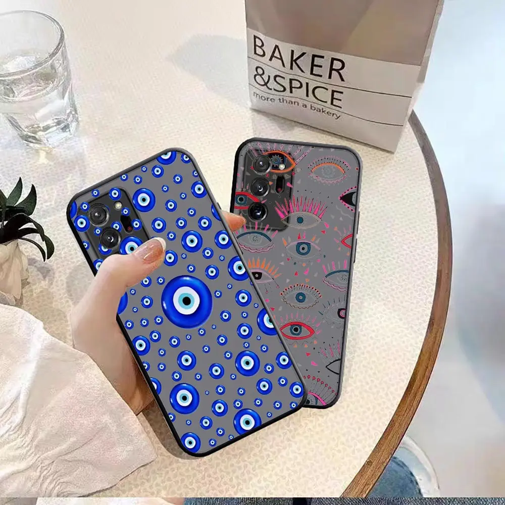 

Fashion Lucky Eye Blue Evil Eye Print Matte Case For Samsung M62 M52 M51 M33 M32 M31 M30S M23 M20 M10 Note 20 10 9 8 Ultra Funda