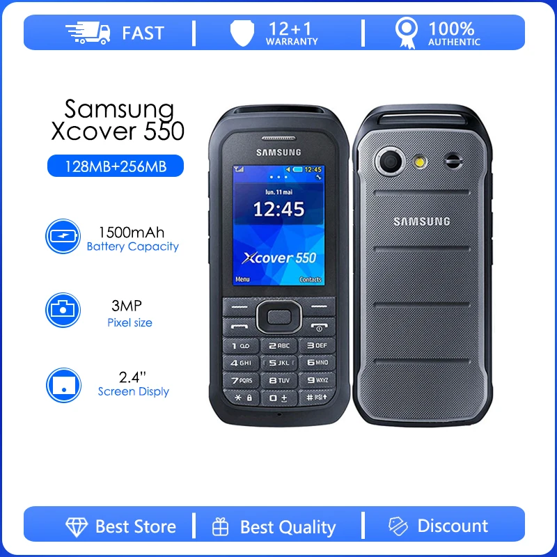 Samsung B550H Refurbished-Original Unlocked Samsung B550H 2.4 Inches GPS GSM Cheap Xcover 550 Mobile Phone refurbished