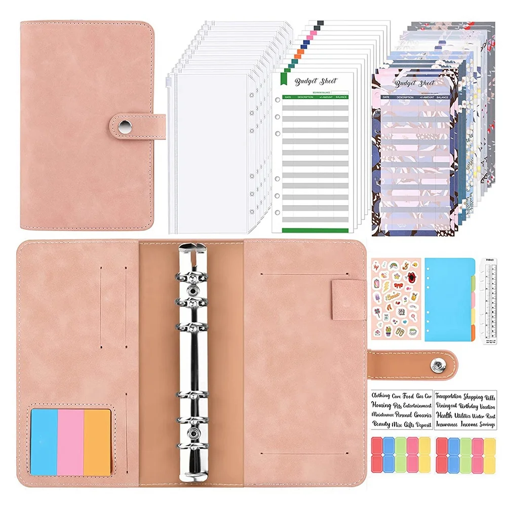 

Budget Binder,49Pc A6 Ring Binder Set Money Organiser Binder with Clear Cash Envelope,Budget Sheets,For Work and Diary D