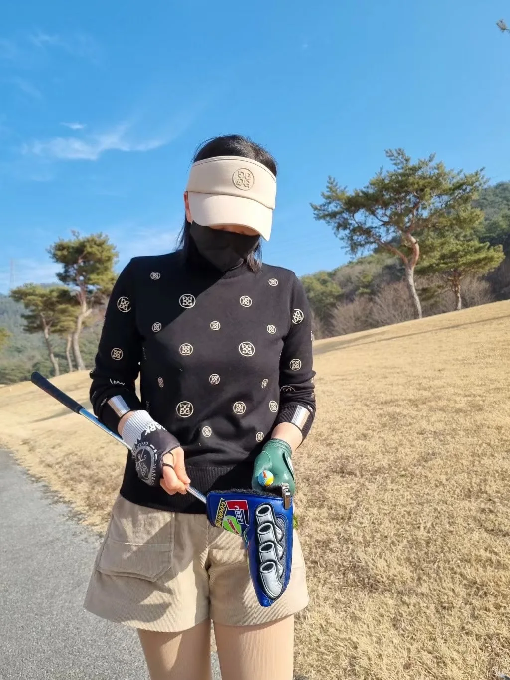 Autumn winter 2022 new golf women's sweater High quality round neck pullover sweater pure wool material embroidery fashion