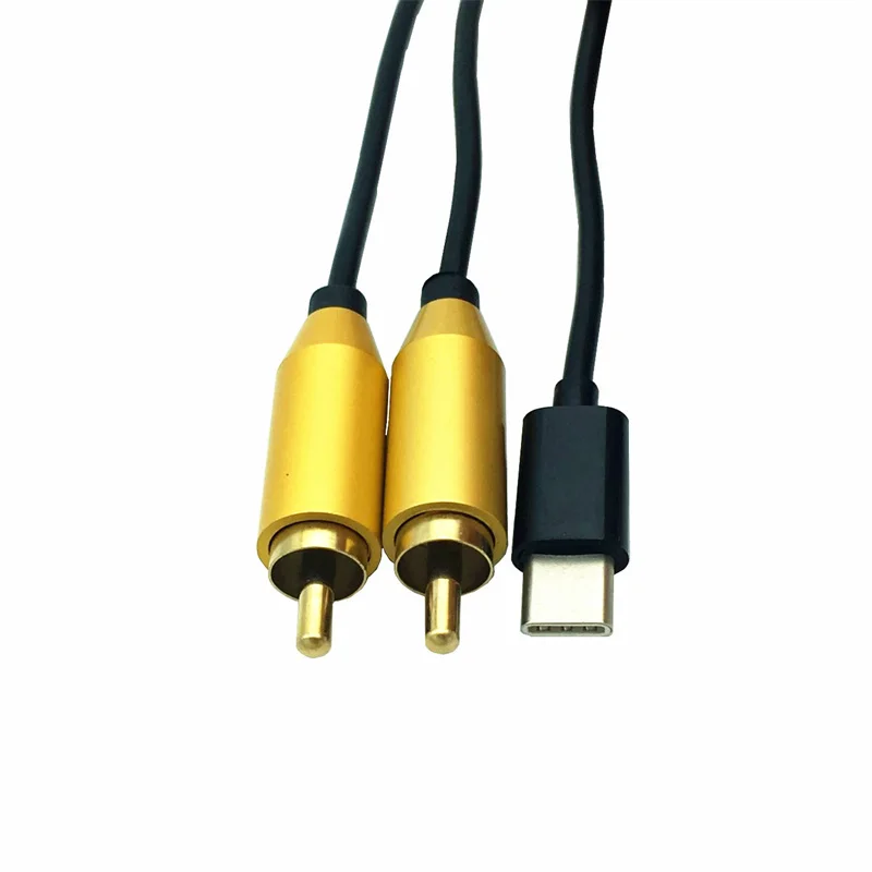 Кабель-конвертер USB C на 2 двойной RCA-папа сигнал для видео AV аудиоадаптер