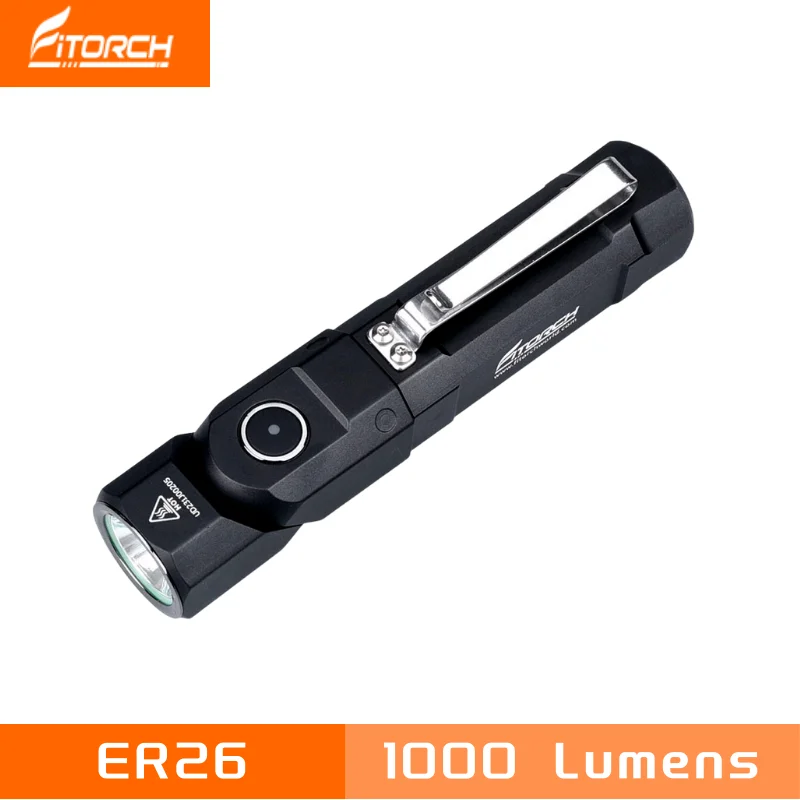 Fitorch ER26 Multifunctional LED Angle Light 1380 Lumens Rechargeable Luminus SST40 Versatile LED Flashlight Includes 1 X 18650